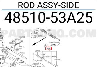 Nissan 4851053A25 ROD ASSY-SIDE