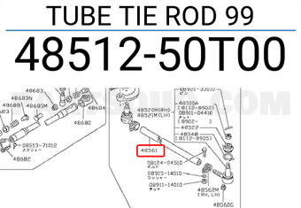 Nissan 4851250T00 TUBE TIE ROD 99