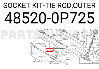 Nissan 485200P725 SOCKET KIT-TIE ROD,OUTER
