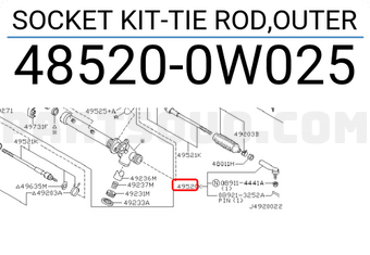 Nissan 485200W025 SOCKET KIT-TIE ROD,OUTER