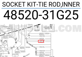 Nissan 4852031G25 SOCKET KIT-TIE ROD,INNER