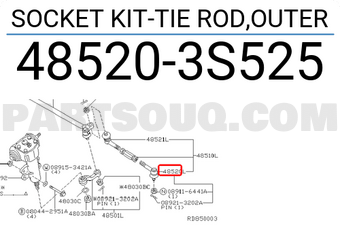 Nissan 485203S525 SOCKET KIT-TIE ROD,OUTER