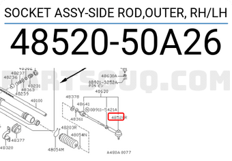Nissan 4852050A26 SOCKET ASSY-SIDE ROD,OUTER, RH/LH