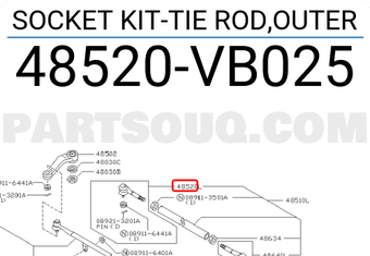 Nissan 48520VB025 SOCKET KIT-TIE ROD,OUTER