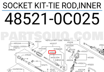 Nissan 485210C025 SOCKET KIT-TIE ROD,INNER