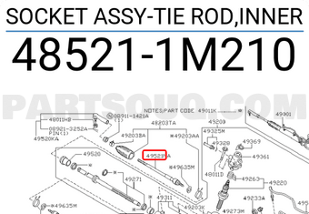 Nissan 485211M210 SOCKET ASSY-TIE ROD,INNER
