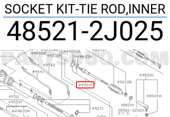 Nissan 485212J025 SOCKET KIT-TIE ROD,INNER