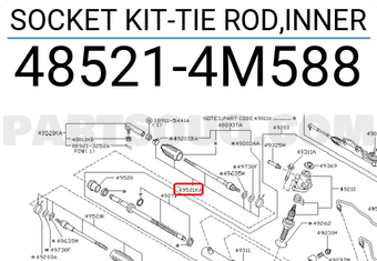 Nissan 485214M588 SOCKET KIT-TIE ROD,INNER