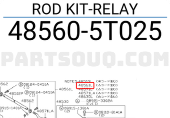 Nissan 485605T025 ROD KIT-RELAY