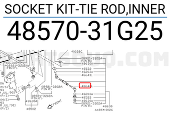 Nissan 4857031G25 SOCKET KIT-TIE ROD,INNER