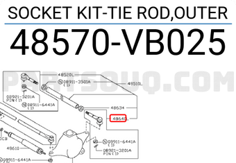 Nissan 48570VB025 SOCKET KIT-TIE ROD,OUTER