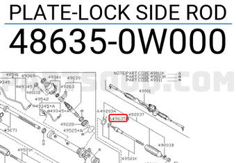 Nissan 486350W000 PLATE-LOCK SIDE ROD