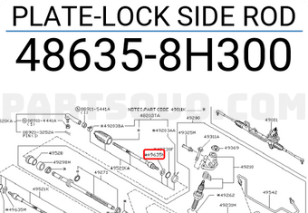 Nissan 486358H300 PLATE-LOCK SIDE ROD