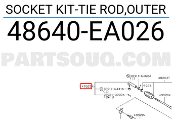 Nissan 48640EA026 SOCKET KIT-TIE ROD,OUTER
