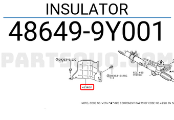 Nissan 486499Y001 INSULATOR