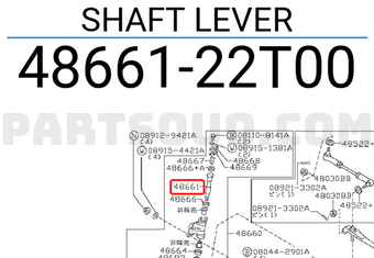 Nissan 4866122T00 SHAFT LEVER