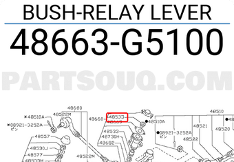 Nissan 48663G5100 BUSH-RELAY LEVER