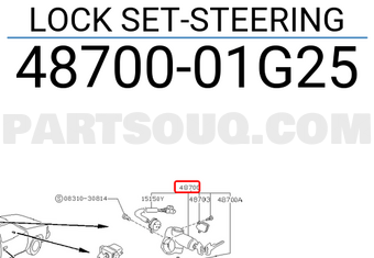Nissan 4870001G25 LOCK SET-STEERING