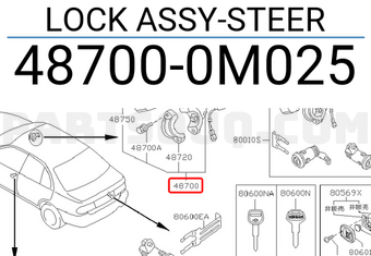 Nissan 487000M025 LOCK ASSY-STEER
