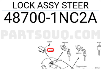 Nissan 487001NC2A LOCK ASSY STEER
