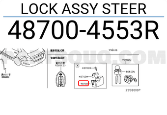 Nissan 487004553R LOCK ASSY STEER