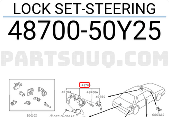Nissan 4870050Y25 LOCK SET-STEERING