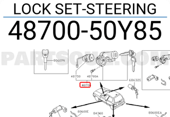 Nissan 4870050Y85 LOCK SET-STEERING
