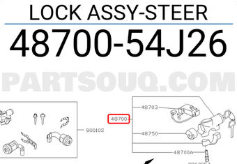 Nissan 4870054J26 LOCK ASSY-STEER
