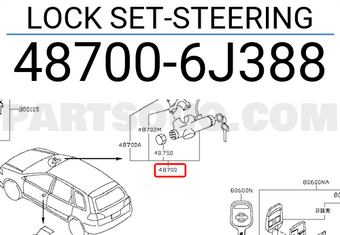 Nissan 487006J388 LOCK SET-STEERING