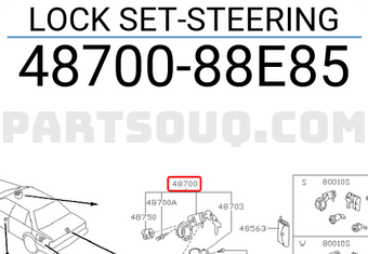 Nissan 4870088E85 LOCK SET-STEERING