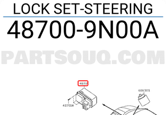 Nissan 487009N00A LOCK SET-STEERING