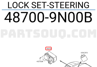 Nissan 487009N00B LOCK SET-STEERING