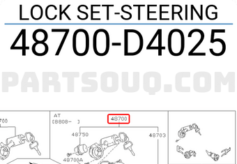 Nissan 48700D4025 LOCK SET-STEERING