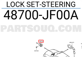 Nissan 48700JF00A LOCK SET-STEERING