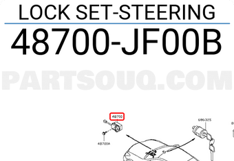 Nissan 48700JF00B LOCK SET-STEERING