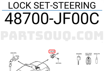 Nissan 48700JF00C LOCK SET-STEERING