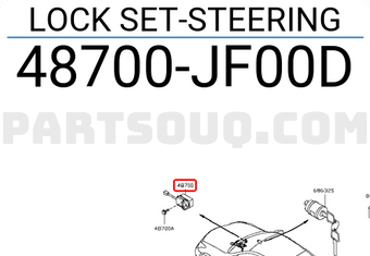 Nissan 48700JF00D LOCK SET-STEERING