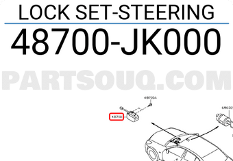 Nissan 48700JK000 LOCK SET-STEERING