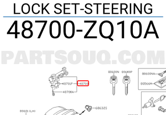 Nissan 48700ZQ10A LOCK SET-STEERING