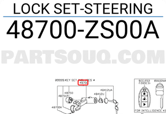 Nissan 48700ZS00A LOCK SET-STEERING