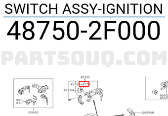 Nissan 487502F000 SWITCH ASSY-IGNITION
