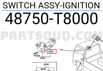 Nissan 48750T8000 SWITCH ASSY-IGNITION