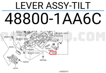 Nissan 488001AA6C LEVER ASSY-TILT