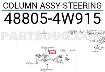 Nissan 488054W915 COLUMN ASSY-STEERING