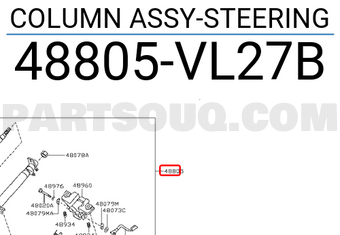 Nissan 48805VL27B COLUMN ASSY-STEERING