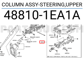 Nissan 488101EA1A COLUMN ASSY-STEERING,UPPER