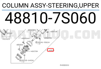 Nissan 488107S060 COLUMN ASSY-STEERING,UPPER
