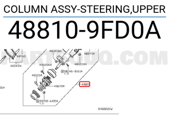 Nissan 488109FD0A COLUMN ASSY-STEERING,UPPER