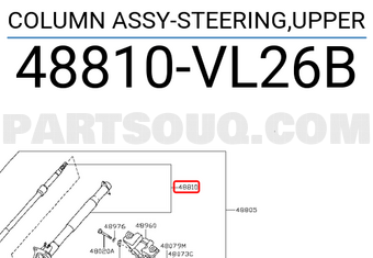 Nissan 48810VL26B COLUMN ASSY-STEERING,UPPER