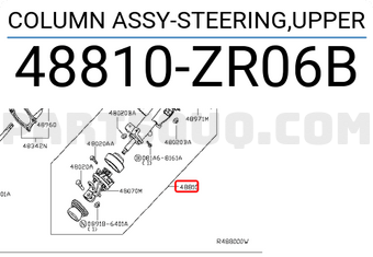 Nissan 48810ZR06B COLUMN ASSY-STEERING,UPPER